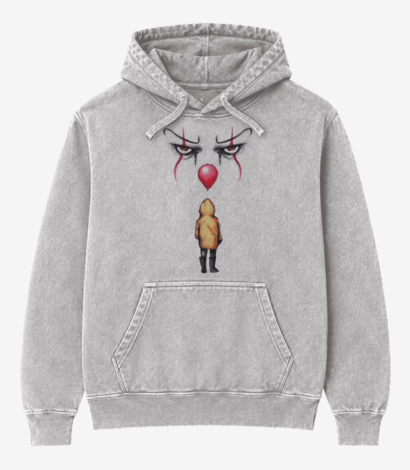 Poleron Canguro Acid Wash Gris Melange de It georgie