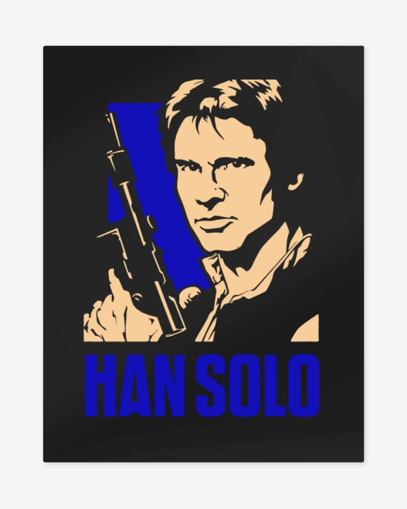 Print metalico Negro de Han solo blaster
