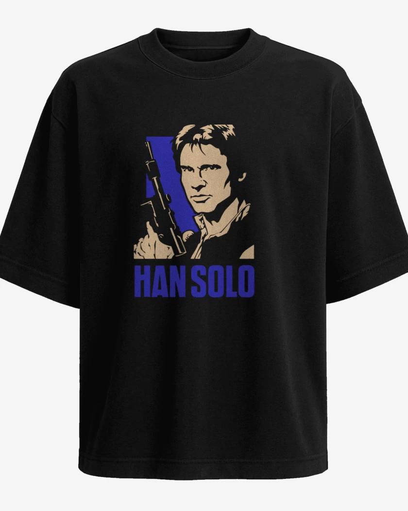 Polera Oversize Negro de Han solo blaster