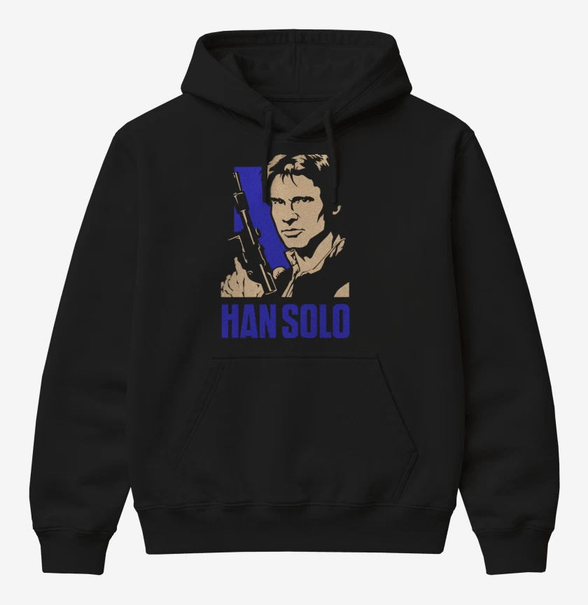 Poleron Canguro básico Negro de Han solo blaster