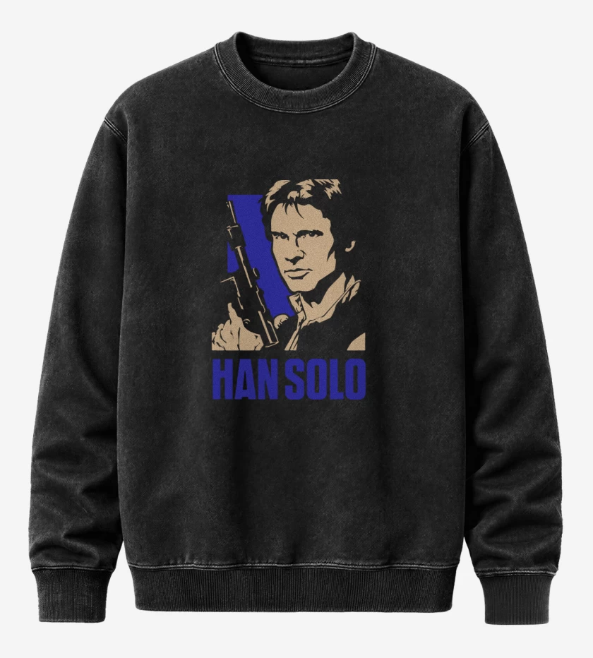 Poleron Polo Acid Wash Negro de Han solo blaster