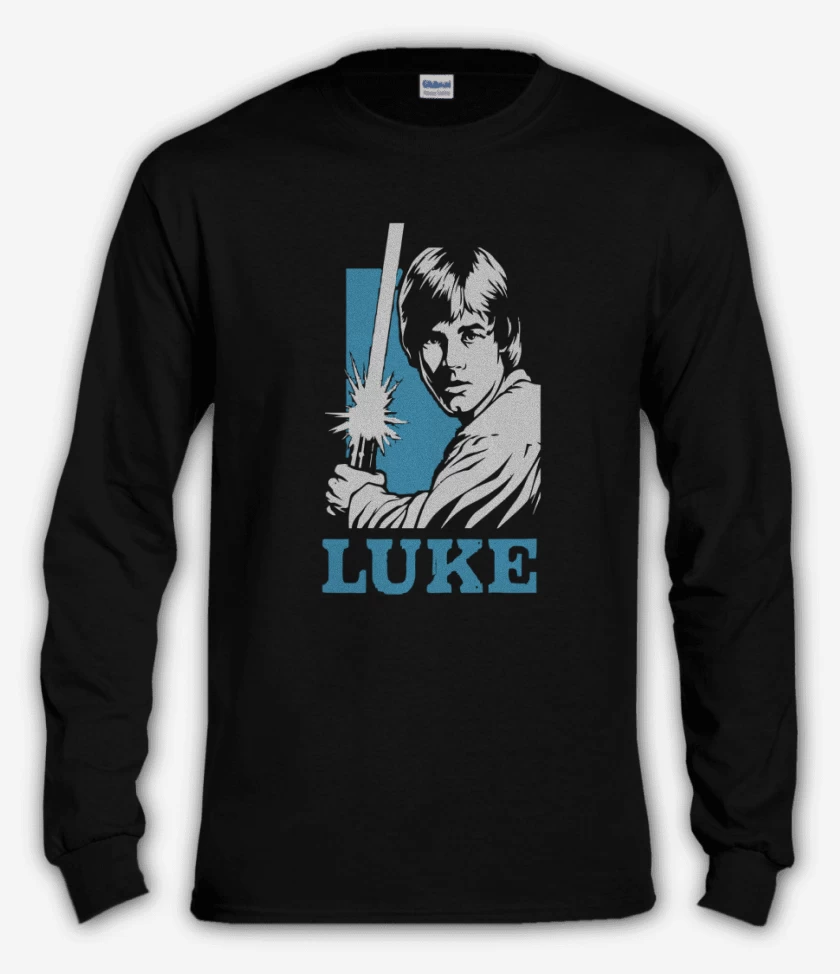 Polera manga larga Negro de luke skywalker sable