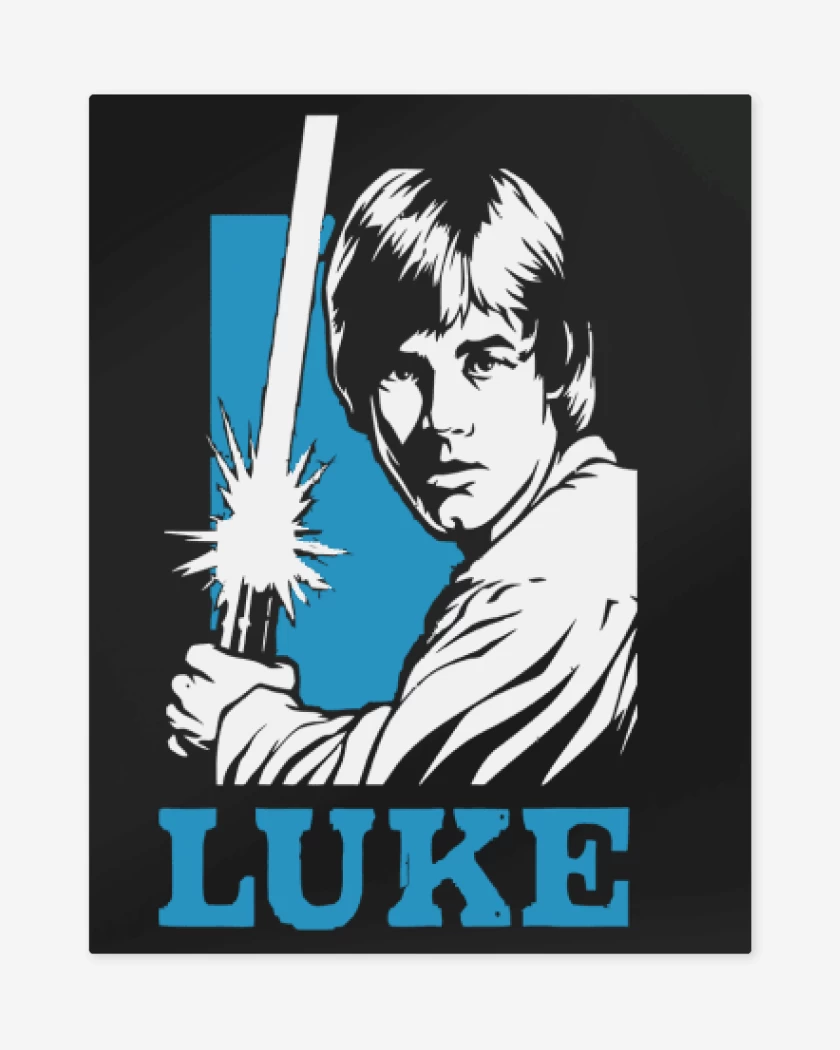 Print metalico Negro de luke skywalker sable