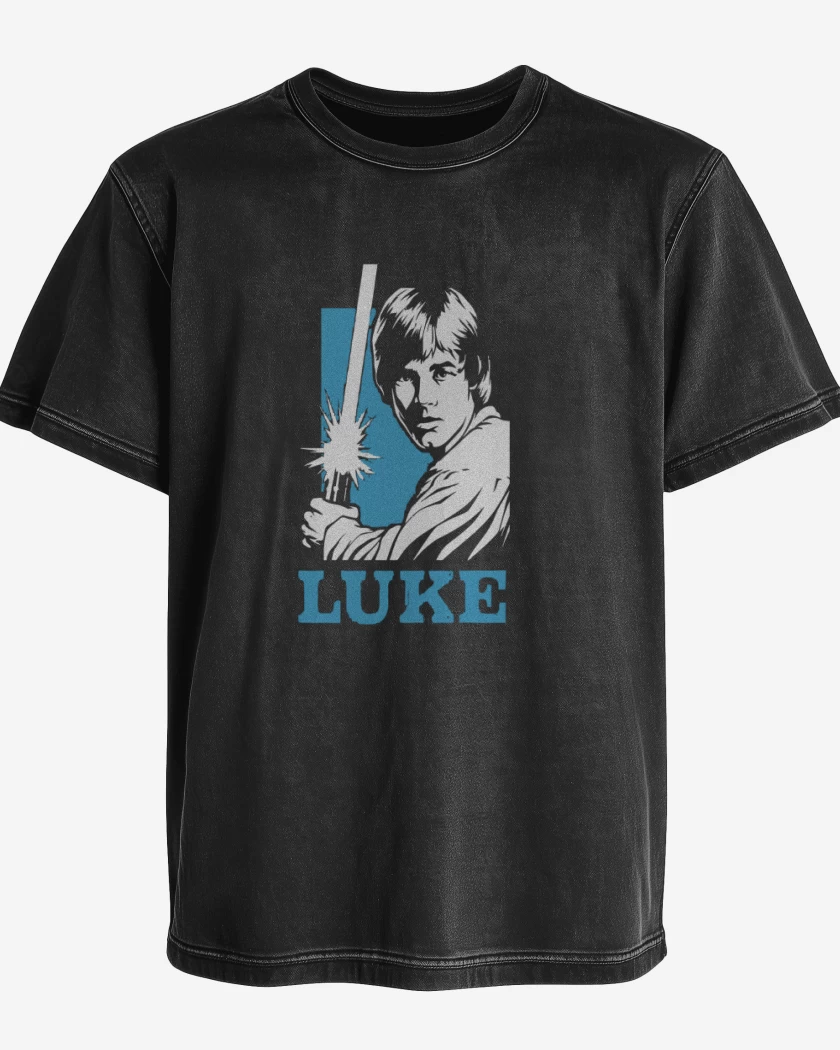 Polera desgastada Negro de luke skywalker sable