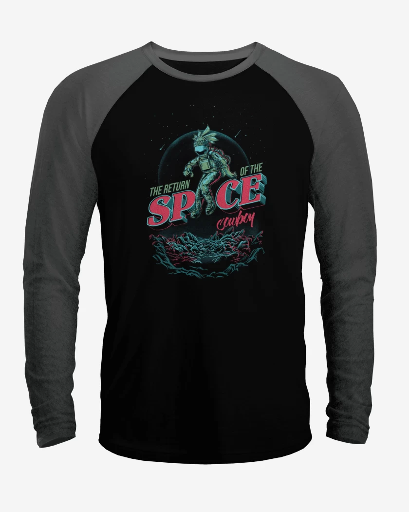 Polera Raglan Negro / Negro Heather de Space cowboy