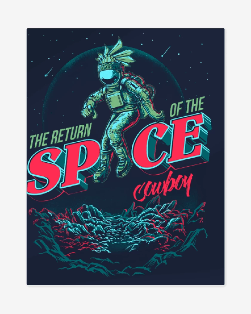 Print metalico Azul Marino de Space cowboy