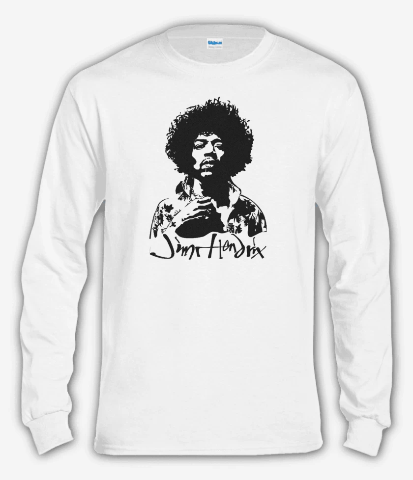 Polera manga larga Blanco de Jimmy Hendrix