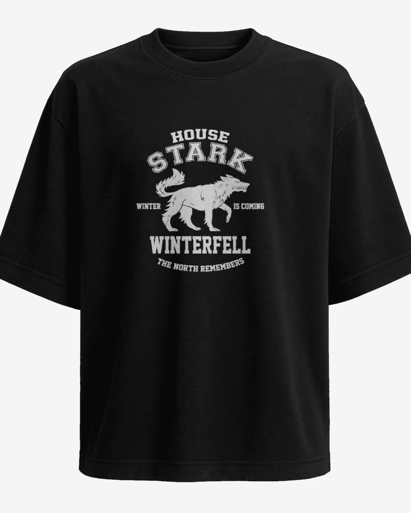 Polera Oversize Negro de House stark