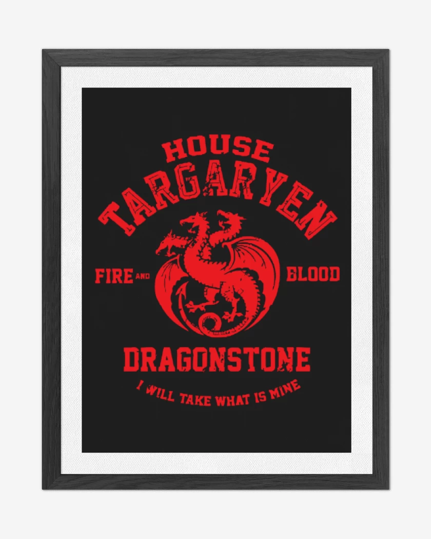 Cuadro decorativo Negro de House targaryen