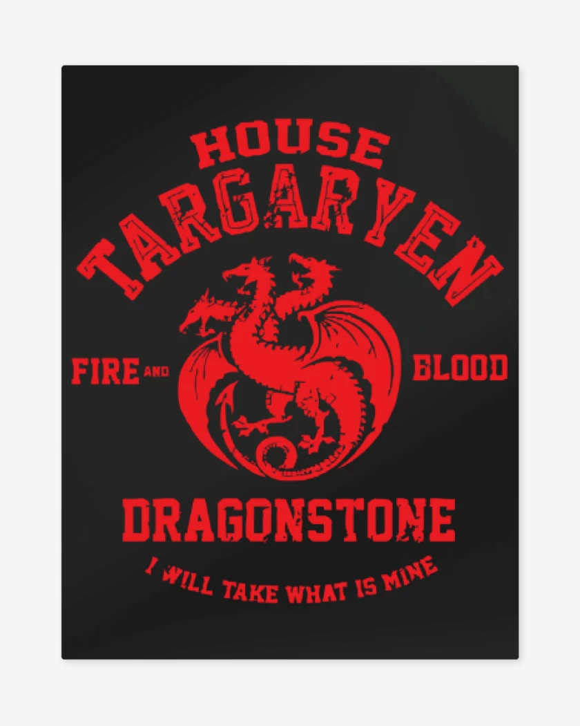 Print metalico Negro de House targaryen