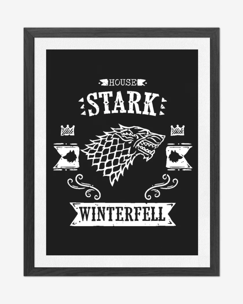 Cuadro decorativo Negro de House stark 2