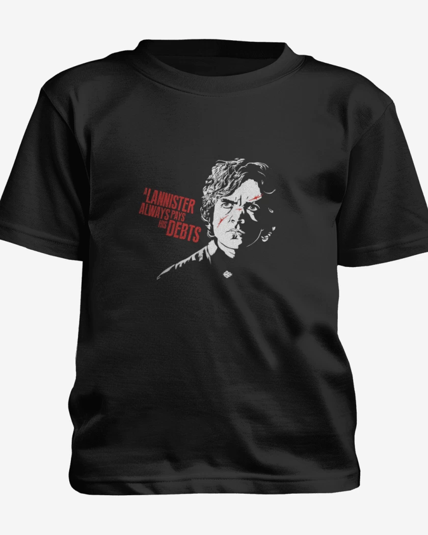 Polera de niño Negro de tyrion lannister always pay