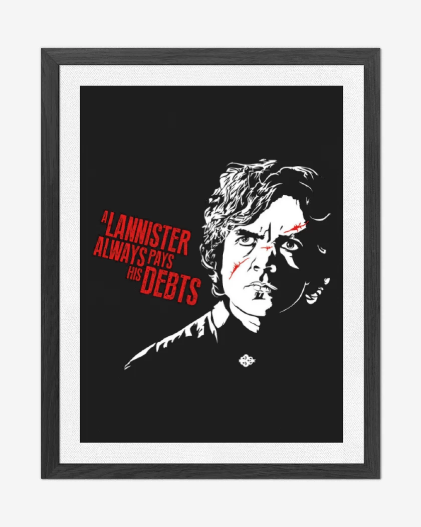 Cuadro decorativo Negro de tyrion lannister always pay