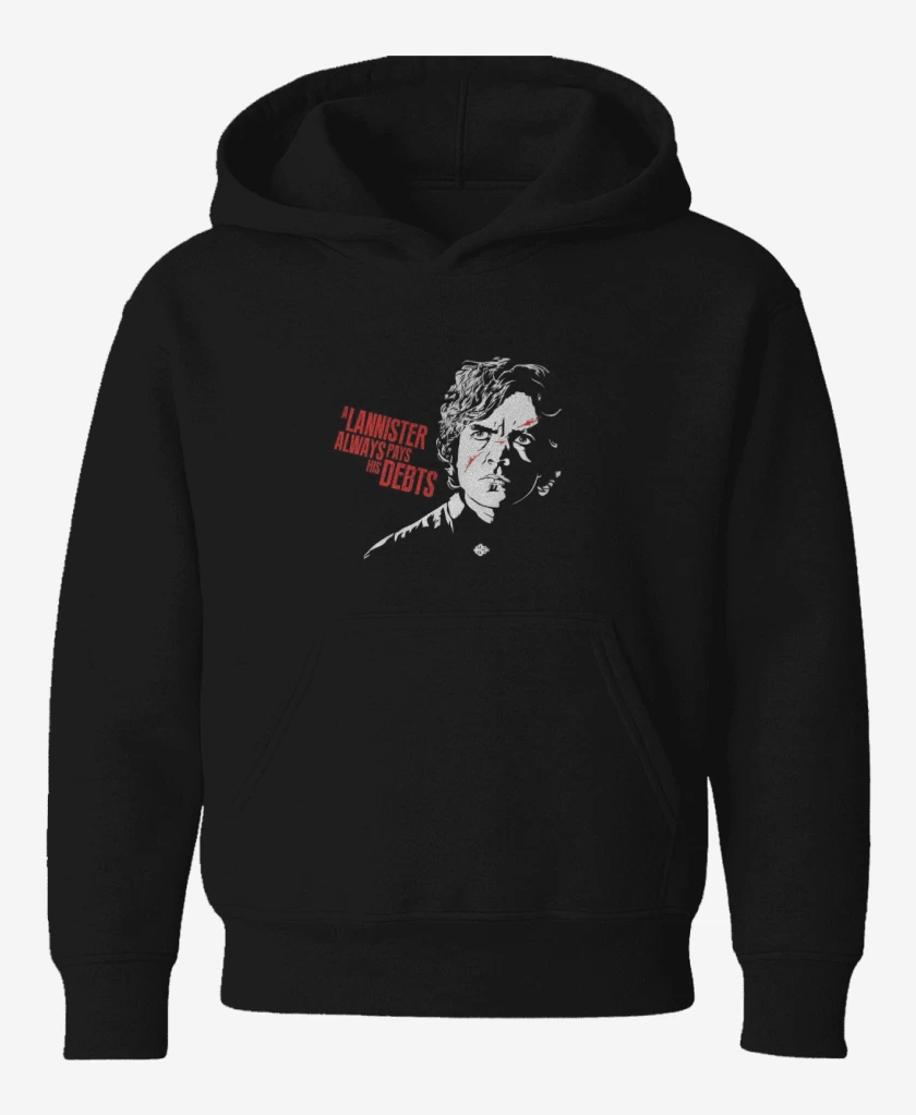Poleron de niño Negro de tyrion lannister always pay
