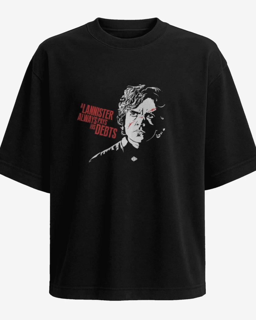 Polera Oversize Negro de tyrion lannister always pay