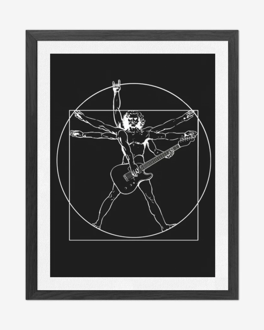 Cuadro decorativo Negro de Guitar Da Vinci 
