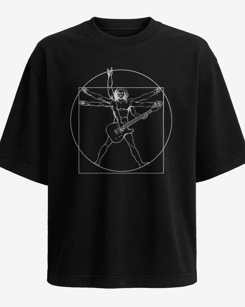 Polera Oversize Negro de Guitar Da Vinci 