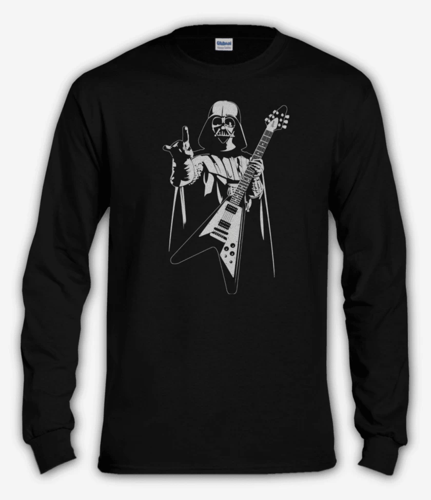 Polera manga larga Negro de Darth Guitar 