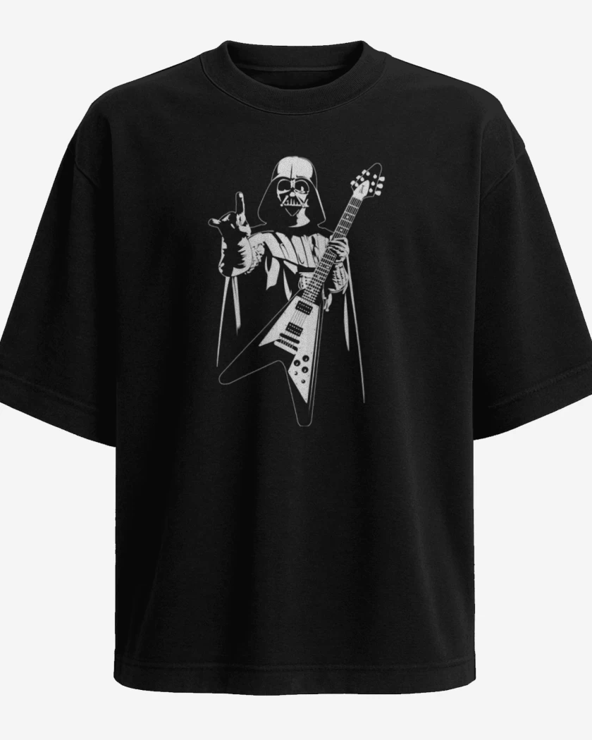 Polera Oversize Negro de Darth Guitar 