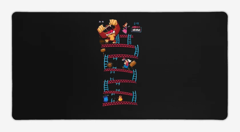 Mouse pad Gamer Negro de Super bigote king 2 