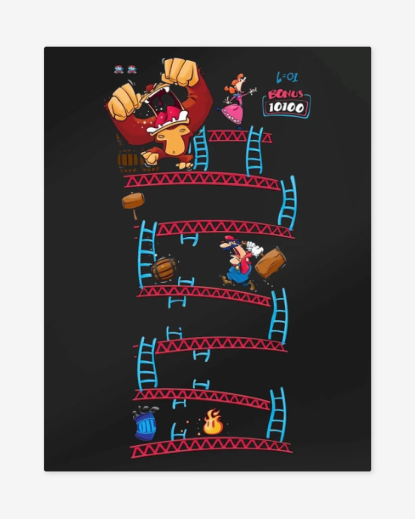 Print metalico Negro de Super bigote king 2 