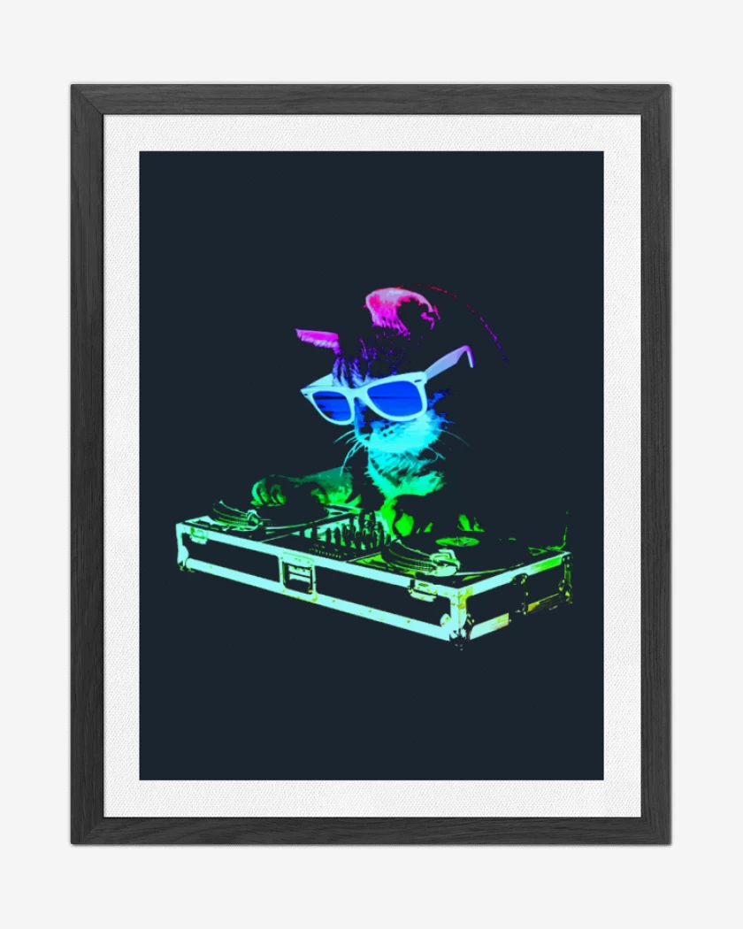 Cuadro decorativo Dj gatito