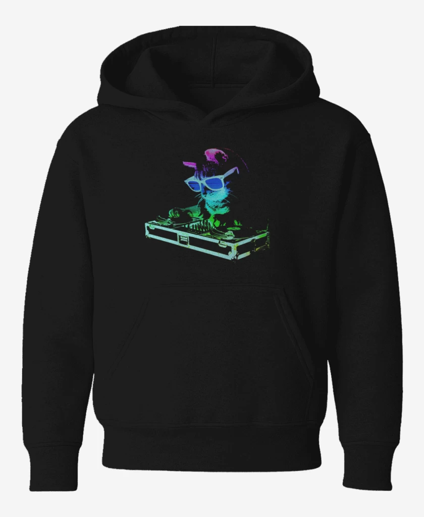Poleron de niño Negro de Dj gatito
