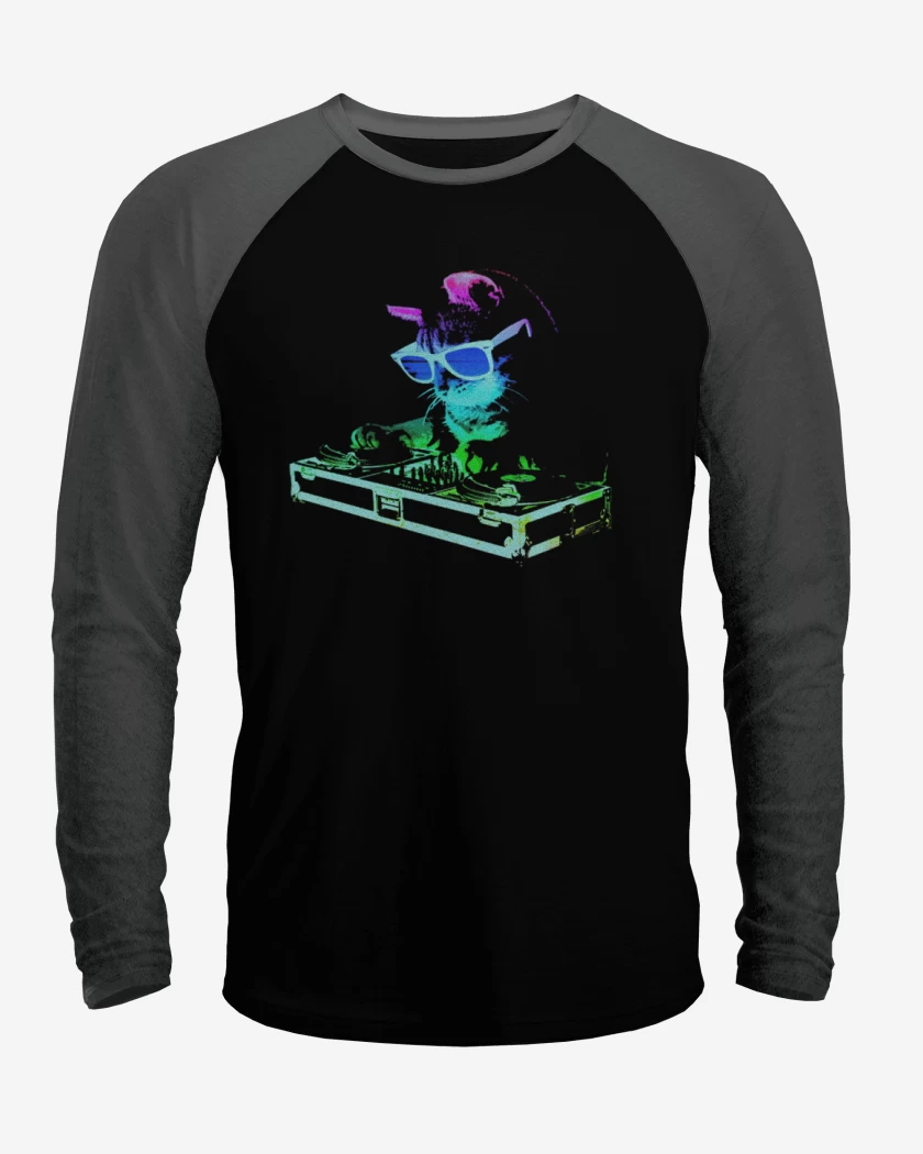 Polera Raglan Dj gatito