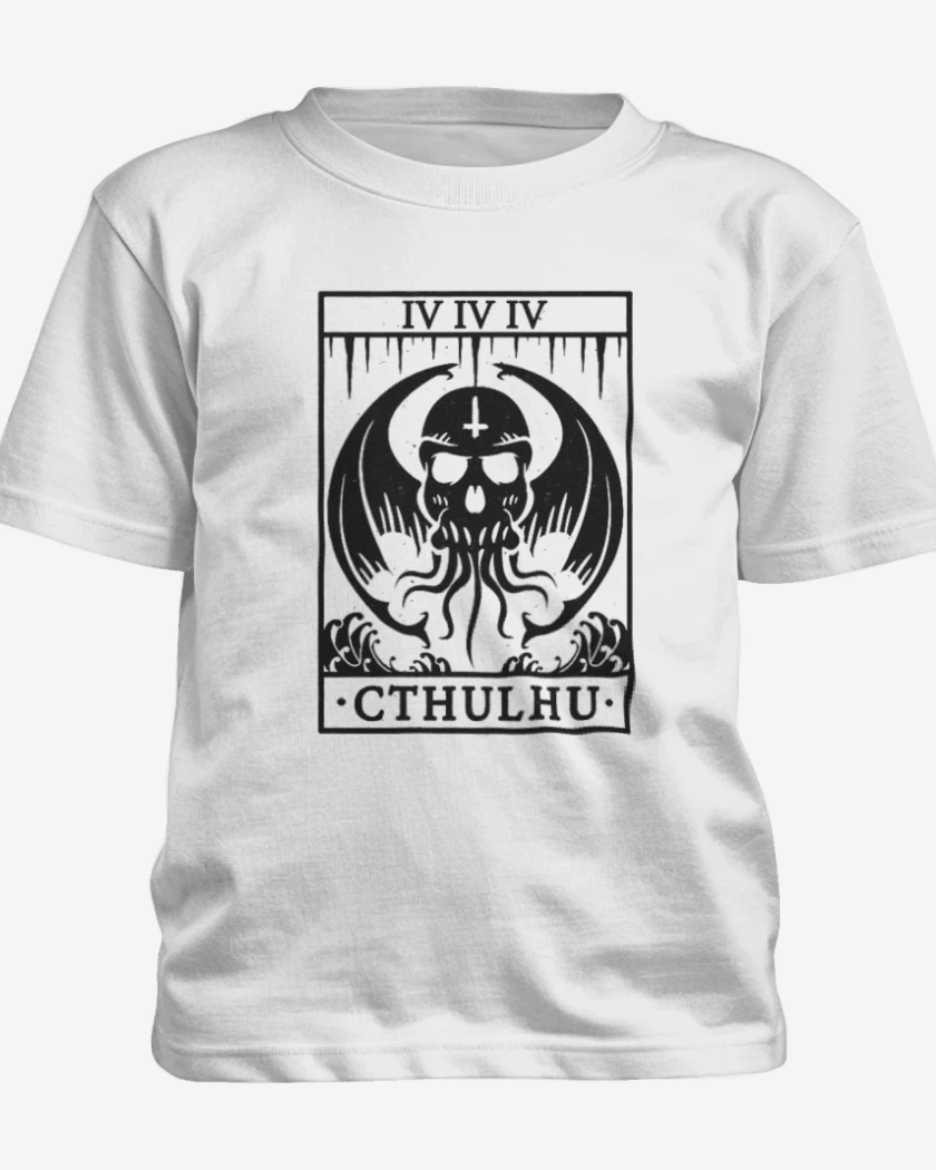 Polera de niño Blanco de Cthulhu 6