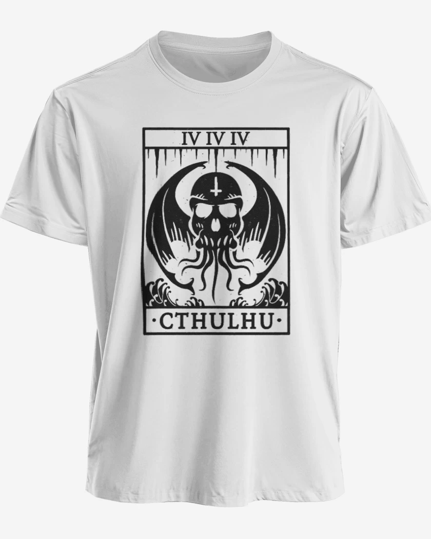 Polera premium Blanco de Cthulhu 6