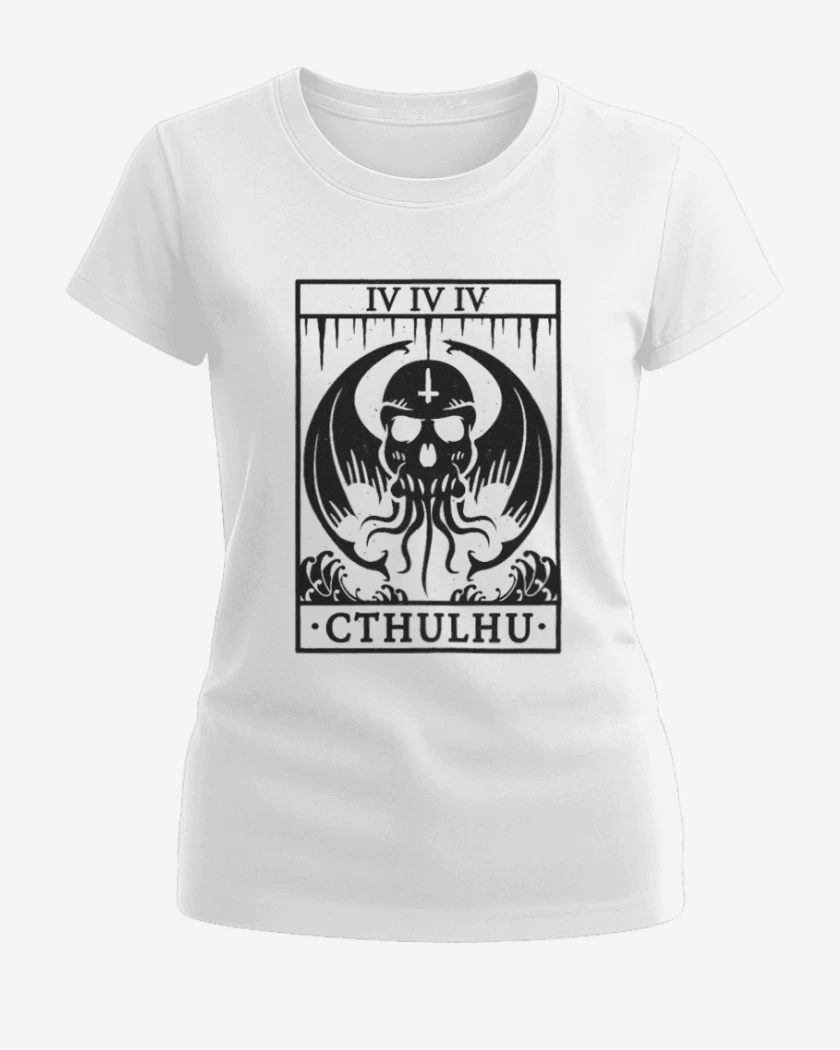 Polera de Mujer Blanco de Cthulhu 6