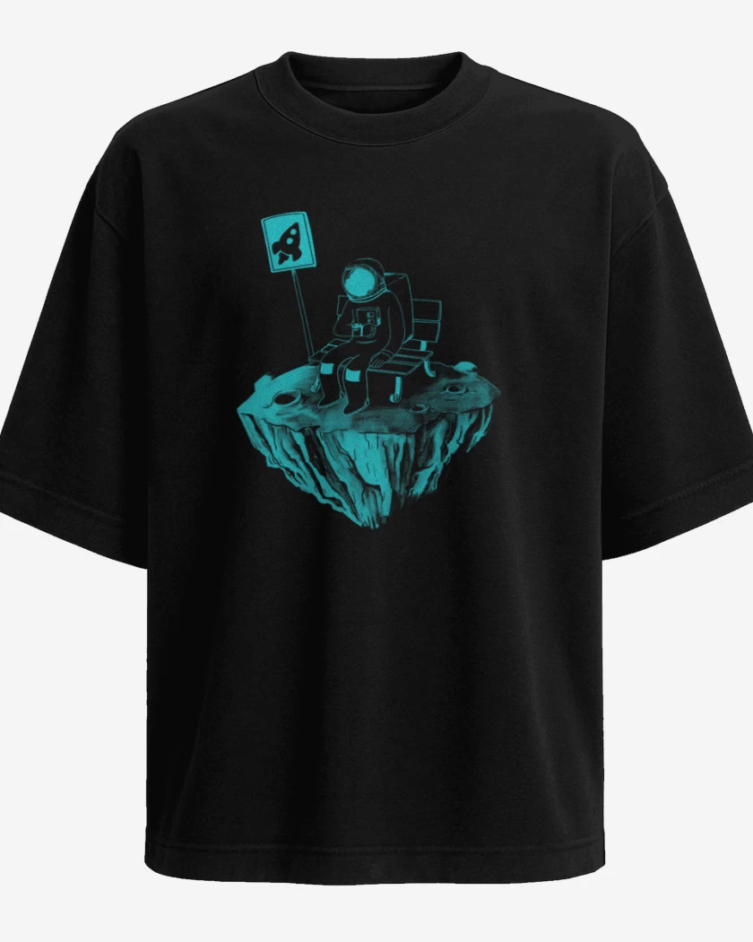 Polera Oversize Negro de Astronauta 14