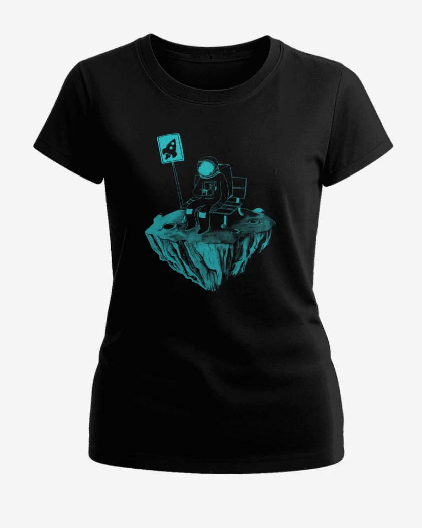 Polera de Mujer Negro de Astronauta 14