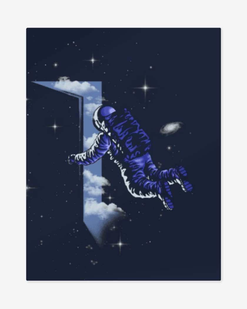 Print metalico Azul Marino de Puerta al espacio