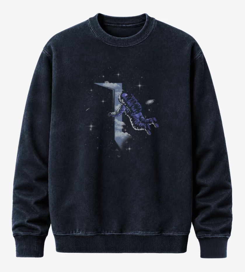 Poleron Polo Acid Wash Azul Marino de Puerta al espacio