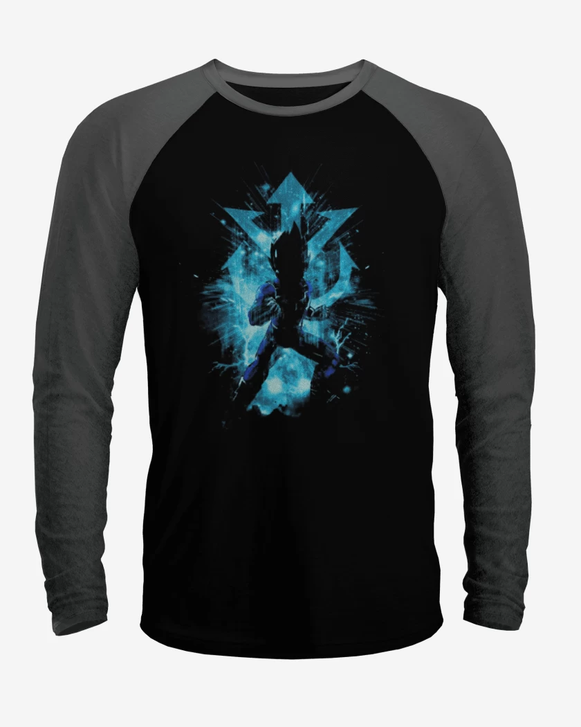 Polera Raglan Negro / Negro Heather de Principe vegeta