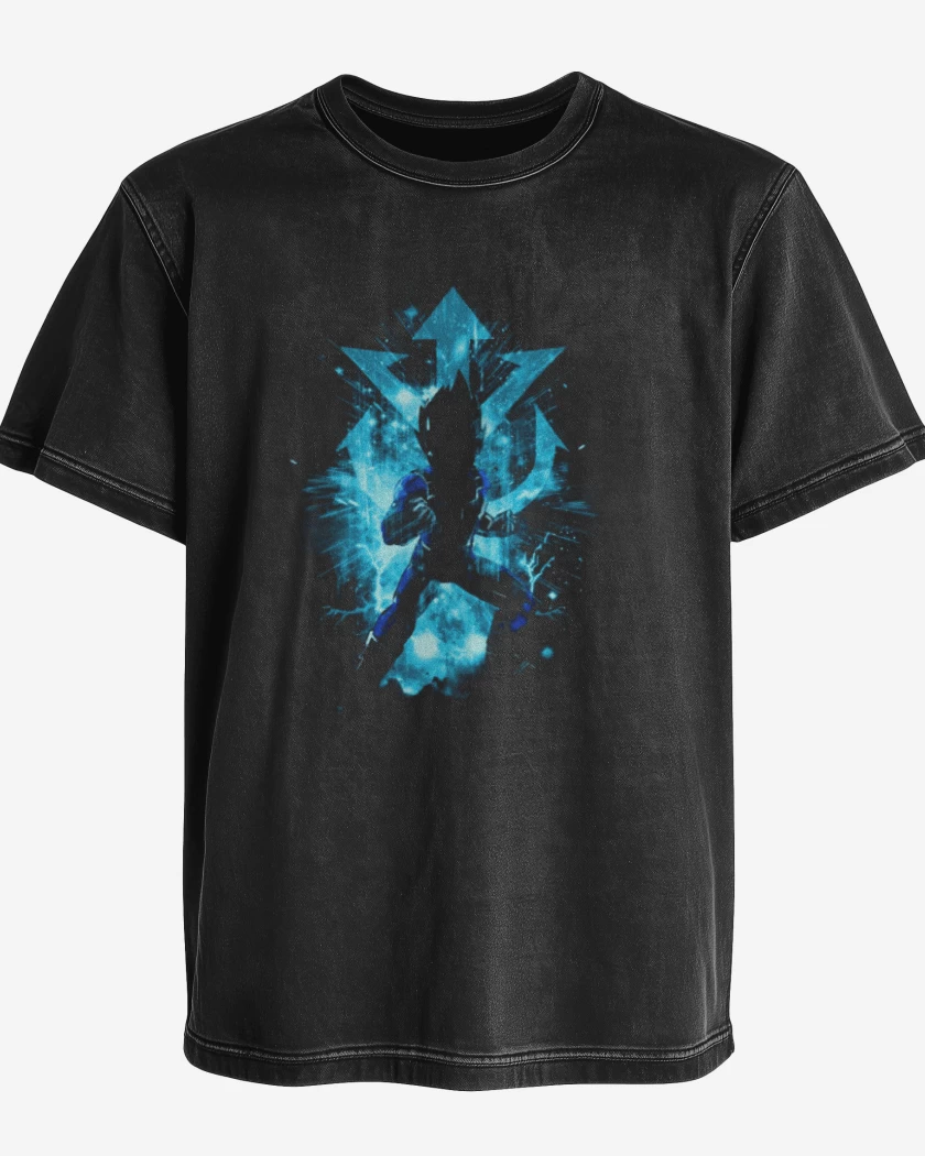 Polera desgastada Negro de Principe vegeta