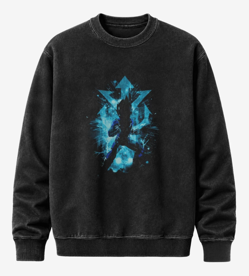 Poleron Polo Acid Wash Negro de Principe vegeta