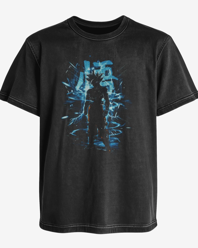 Polera desgastada Negro de Miggate goku