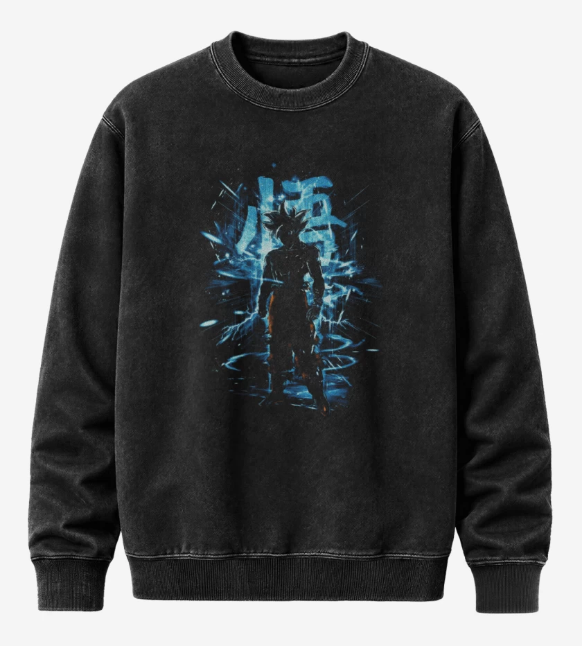 Poleron Polo Acid Wash Negro de Miggate goku