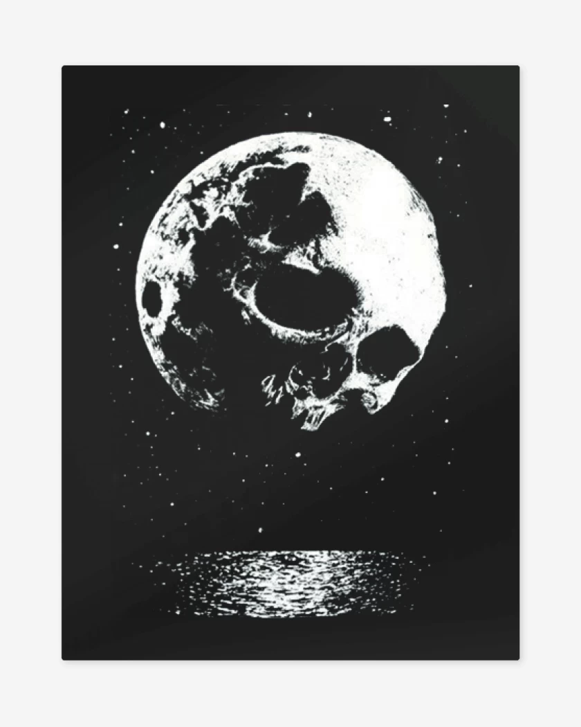 Print metalico Negro de Skull moon