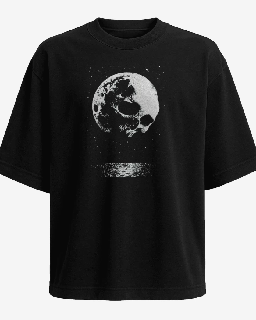 Polera Oversize Negro de Skull moon