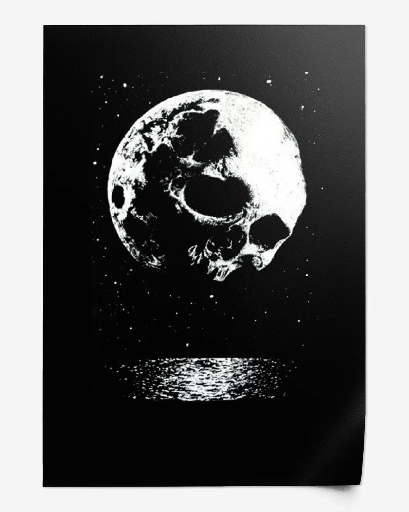 Print Skull moon