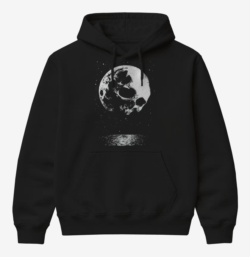 Poleron Canguro básico Negro de Skull moon