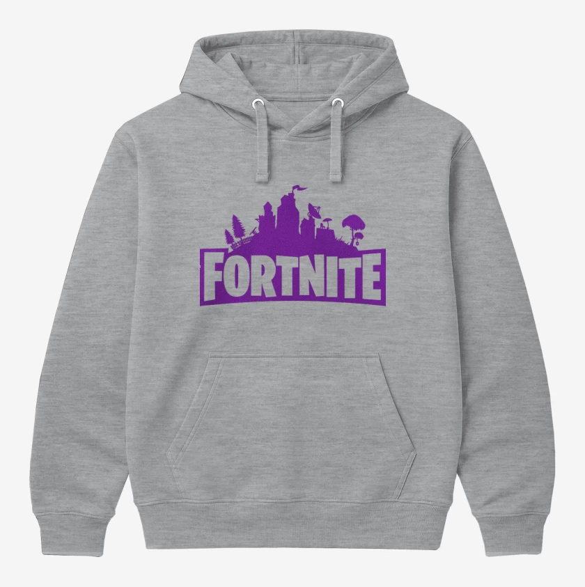 Polerón Canguro Gris Melange de Fortnite Battle Royale