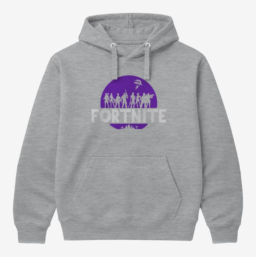 Polerón Canguro Gris Melange de Fortnite royale