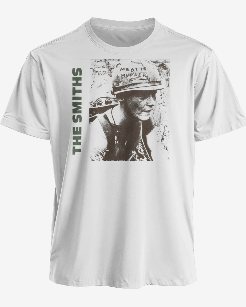 Polera premium Blanco de The smiths meat is murder