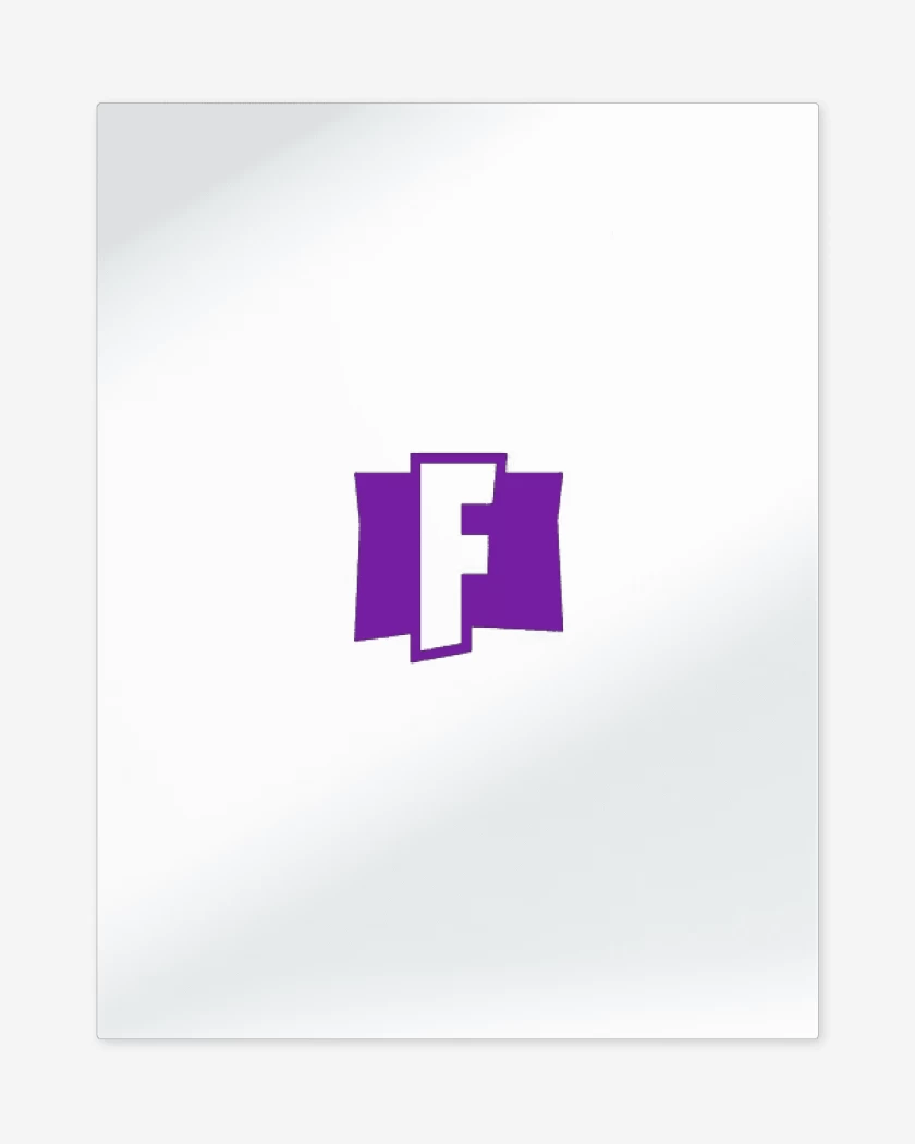 Print metalico Blanco de Logo Fornite 