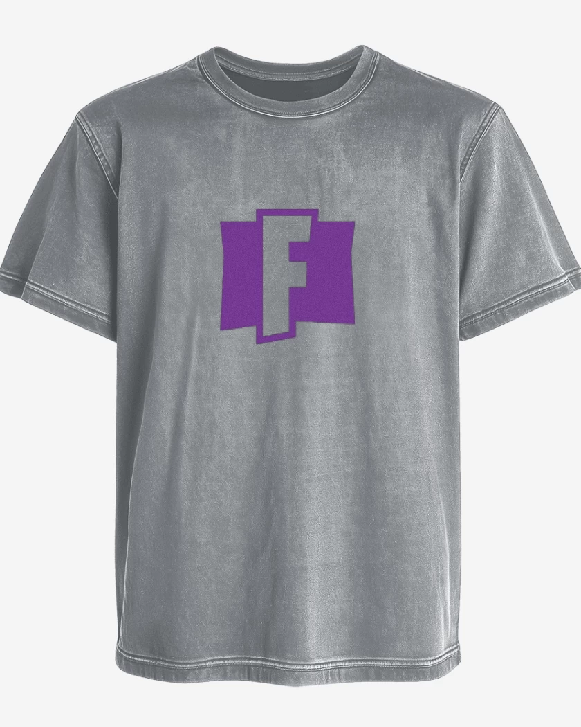 Polera desgastada Gris Melange de Logo Fornite 