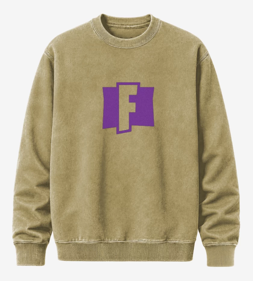 Poleron Polo Acid Wash Beige de Logo Fornite 